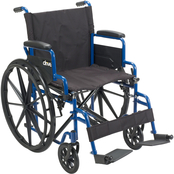 Drive Medical Blue Streak Wheelchair with Flip Back Desk Arms, Swing Away Footrests