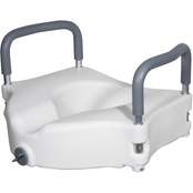 Drive Medical Elevated Raised Toilet Seat with Removable Padded Arms, Standard Seat