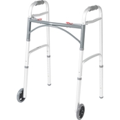 Drive Medical PreserveTech Deluxe Two Button Folding Walker with 5in Wheels