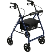 Drive Medical Rollator Rolling Walker with Fold Up Removable Back Padded Seat, Blue
