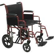 Drive Medical Bariatric Heavy Duty Transport Wheelchair, Red