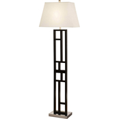 Artiva USA Perry 63 In. Geometric Black and Brushed Steel Floor Lamp