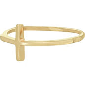 14K Gold Small High Polished Cross Ring