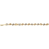 14K Two Tone Gold Knotted Link Chain Bracelet