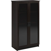 Ameriwood Home Quinton Point Bookcase with Glass Doors Espresso