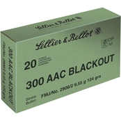 Sellier & Bellot .300 Blackout 124 Gr. FMJ, 20 Rounds