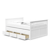 Storkcraft Marco Island Full Captain’s Bed with Trundle Bed and Drawers - White