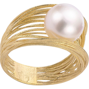 Imperial 14K Yellow Gold Filigree Style Freshwater Cultured Pearl Ring Size 7