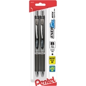 Pentel Energel Deluxe RTX Retractable Liquid Gel Pen Black 2 pk.