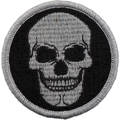 Brigade Qm Morale Patch: Skull Gray Scale Subdued