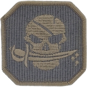 Brigade Qm Morale Patch: Pirate Skull Gray Scale