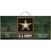 Highland US Army Logo Slat Sign 12 x 6