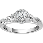 10K White Gold 1/3 CTW Diamond Illusion Engagement Ring