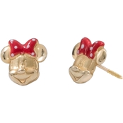 Disney 14K Gold Minnie Mouse Bow Stud Earrings