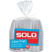 Solo 9 oz. Plastic Clear Cups 40 Pk.