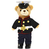 Bear Forces of America Marine Corps Dress Blue Uniform Plush Bear 10 in.