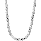 Sterling Silver Rope Chain Necklace 24 in.