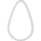 Sterling Silver Men's 10mm Solid Curb Link Men's Necklace 22 in.