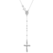 Sterling Silver Rosary Necklace 20 in.