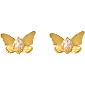 14K Yellow Gold Butterfly Earrings