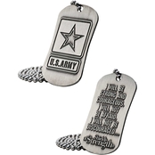 Shields of Strength Army Antique Finish Dog Tag Necklace, Joshua 1:9