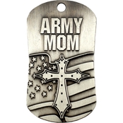 Shields of Strength Military Mom Antique Dog Tag Necklace, 1 Corinthians 13:7-8