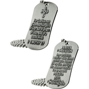 Shields of Strength II Timothy 1:7 Antique Finish Dog Tag Necklace