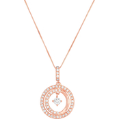 10K Rose Gold 1/4 CTW Diamond Circle Pendant with 18 in. Chain