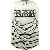 Shields of Strength Air Force Brother Antique Dog Tag Necklace, 2 Chronicles 32:8