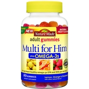 Nature Made Multivitamin and Omega Gummies for Him 80 ct.