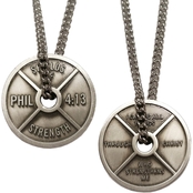 Shields of Strength Men's Antique Finish Necklace - Phil 4:13