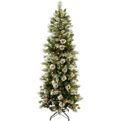 National Tree Company 7.5 ft. Wintry Pine Slim Tree with Clear Lights