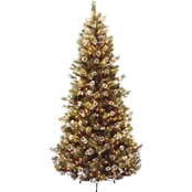 National Tree Company 7.5 ft. Glittery Pine Slim Tree with Clear Lights