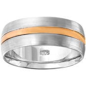10K Two Tone Rose Gold 8mm Band, Size 10