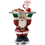Design Toscano Santa Claus Sculptural Glass Topped Holiday Table