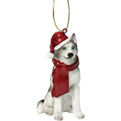 Design Toscano Siberian Husky Holiday Dog Ornament Sculpture