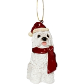 Design Toscano Maltese Holiday Dog Ornament Sculpture