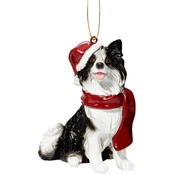 Design Toscano Border Collie Holiday Dog Ornament Sculpture