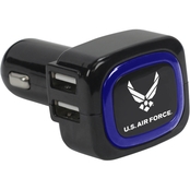 US Air Force 4-Port USB Car Charger -Black