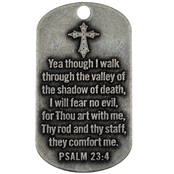 Shields of Strength Dog Tag Necklace, Psalm 23:4