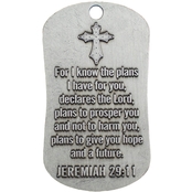 Shields of Strength Dog Tag Necklace, Jeremiah 29:11/ II Corinthians 10:5