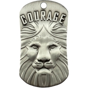 Shields of Strength Courage the Lion Dog Tag Necklace, Joshua 1:9