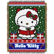 Northwest Hello Kitty: Snowy Kitty Woven Tapestry Throw