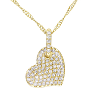 Diamore 14K Yellow Gold 1/4 CTW Diamond Heart Pendant