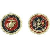 Challenge Coin USMC Globe and Anchor Flags Coin