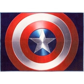 Marvel Captain America Blue Shield 54 x 78 in. Area Rug