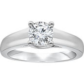 14K White Gold 1 ct. Round Solitaire Ring IGI Certified Size 7
