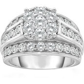 American Rose 10K White Gold 3 CTW Diamond Ring Size 7