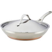 Anolon Nouvelle Copper Stainless Steel 12 in. Covered French Skillet
