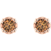 10K Rose Gold 3/8 CTW Diamond Stud Earrings